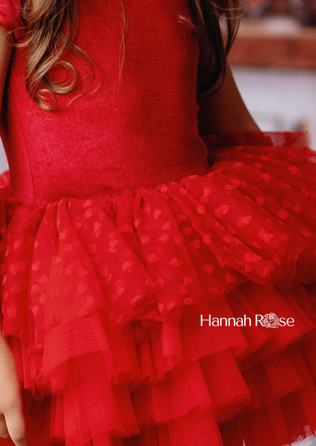 Pixie Red Velvet Dotted Tulle Tutu Dress