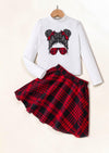 Red Plaid Bow Cutie Holiday Skirt Set