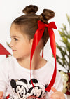 Red Ribbon Hair Bow Set