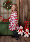Christmas Tree Truck Twirl Dress || Red
