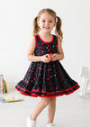 Red Black Candy Hearts Lollipop Twirl Dress