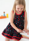 Red Black Candy Hearts Lollipop Twirl Dress