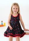 Red Black Candy Hearts Lollipop Twirl Dress