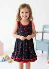 Red Black Candy Hearts Lollipop Twirl Dress