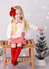 Girls Red Check Skirt Set