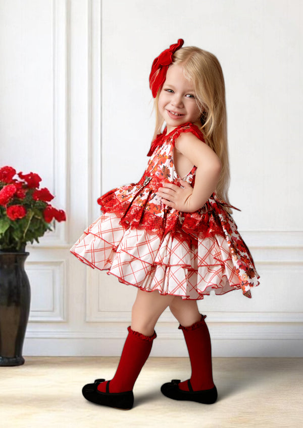 Classic Red Floral Dress