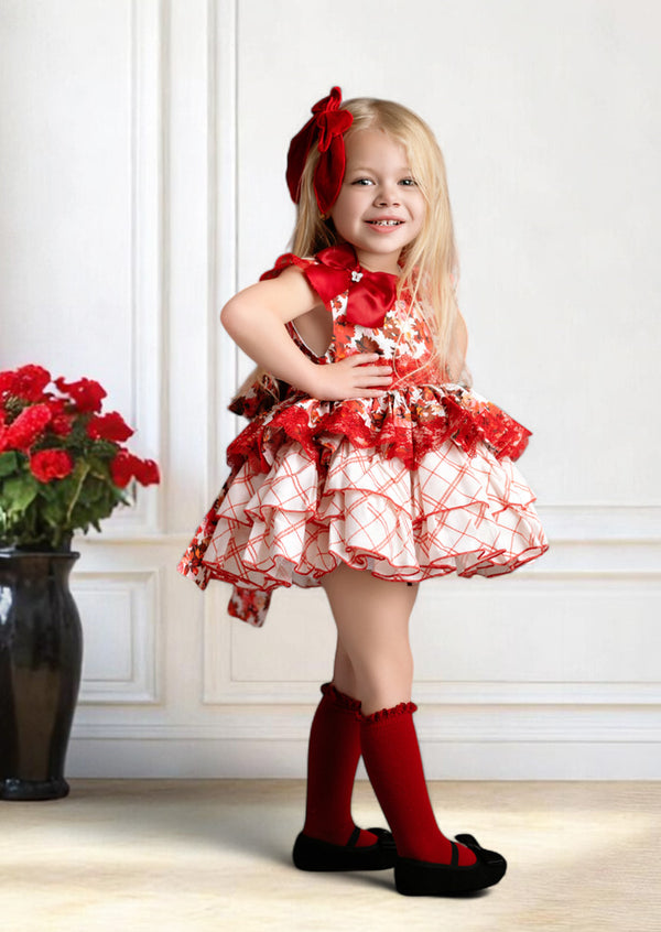 Classic Red Floral Dress