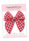 Girls Red Check Christmas Hair Bow