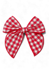 Red Check Christmas Hair Bow