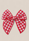 Red Check Christmas Hair Bow