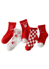 Girls Red Ankle Socks Collection