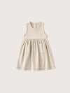 Honey Retro Corduroy Girls Pinafore Dress in Beige