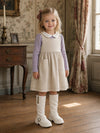 Girls Bow-Back Corduroy Dress with Pockets Beige | Girls Fall Clothing