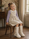 Girls Bow-Back Corduroy Dress with Pockets Beige | Girls Fall Clothing