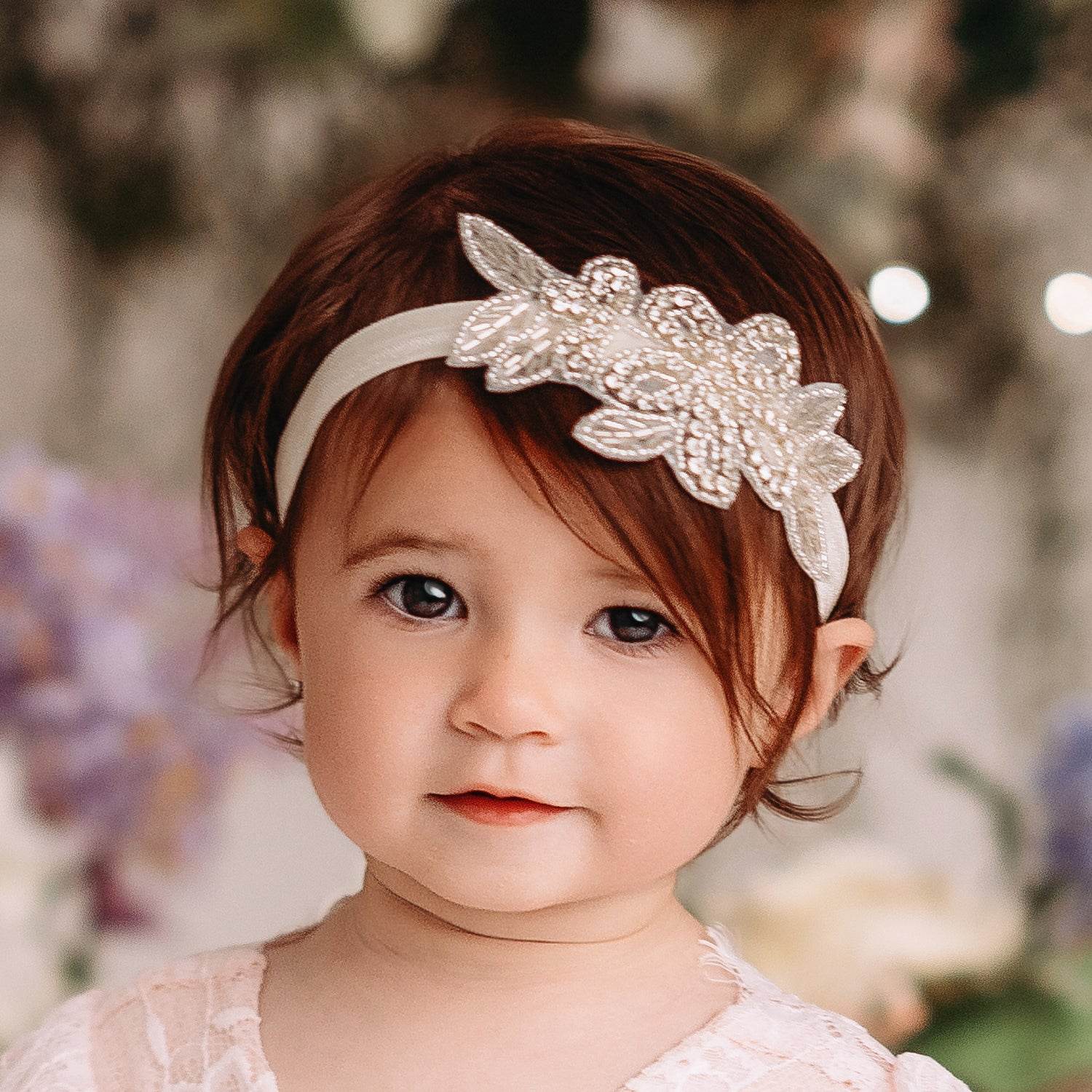 Baby Girl Elegant Rhinestone Leaf Headband
