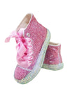 Pink Rhinestone Bling Sparkly High-Top Shoes