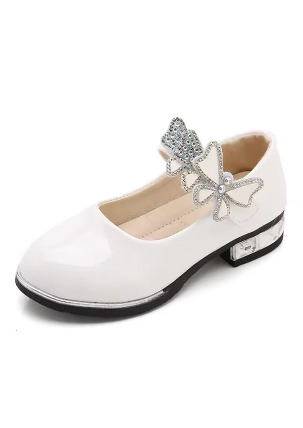 Butterfly Bow Rhinestone Patent Shoes