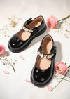 Little Miss Pearls Girls Mary Jane Flats | Little Girls Dress Shoes