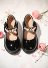 Little Miss Pearls Girls Mary Jane Flats | Little Girls Dress Shoes