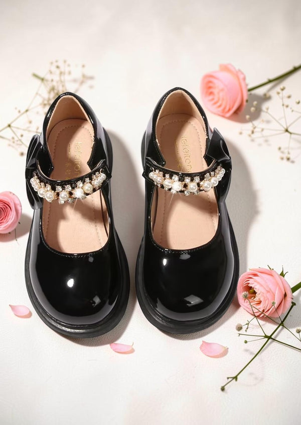 Little Miss Pearls Girls Mary Jane Flats | Little Girls Dress Shoes