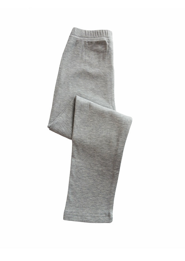 Fine Rib Leggings Light Gray