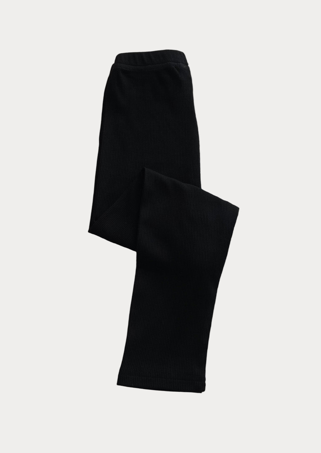Girls Toddler Fine Rib Deep Gray Trousers | Black