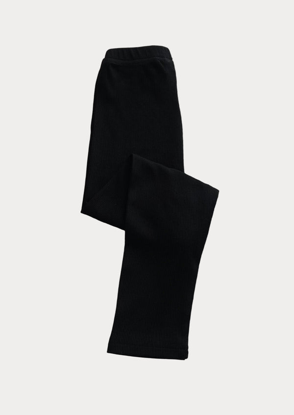 Girls Toddler Fine Rib Deep Gray Trousers | Black
