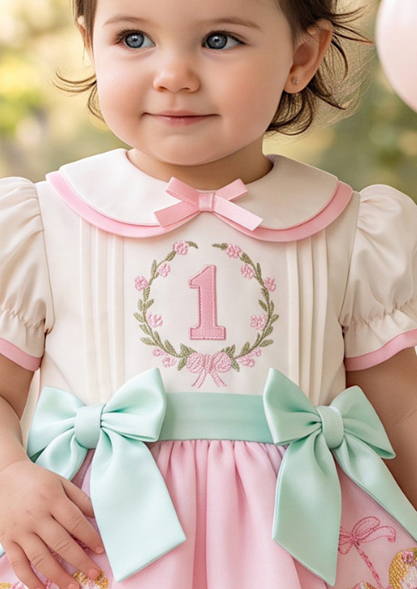 Pastel Carousel Custom Birthday Number Dress | Cake Smash Girl