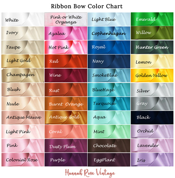 Double Satin Ribbon Color Chart