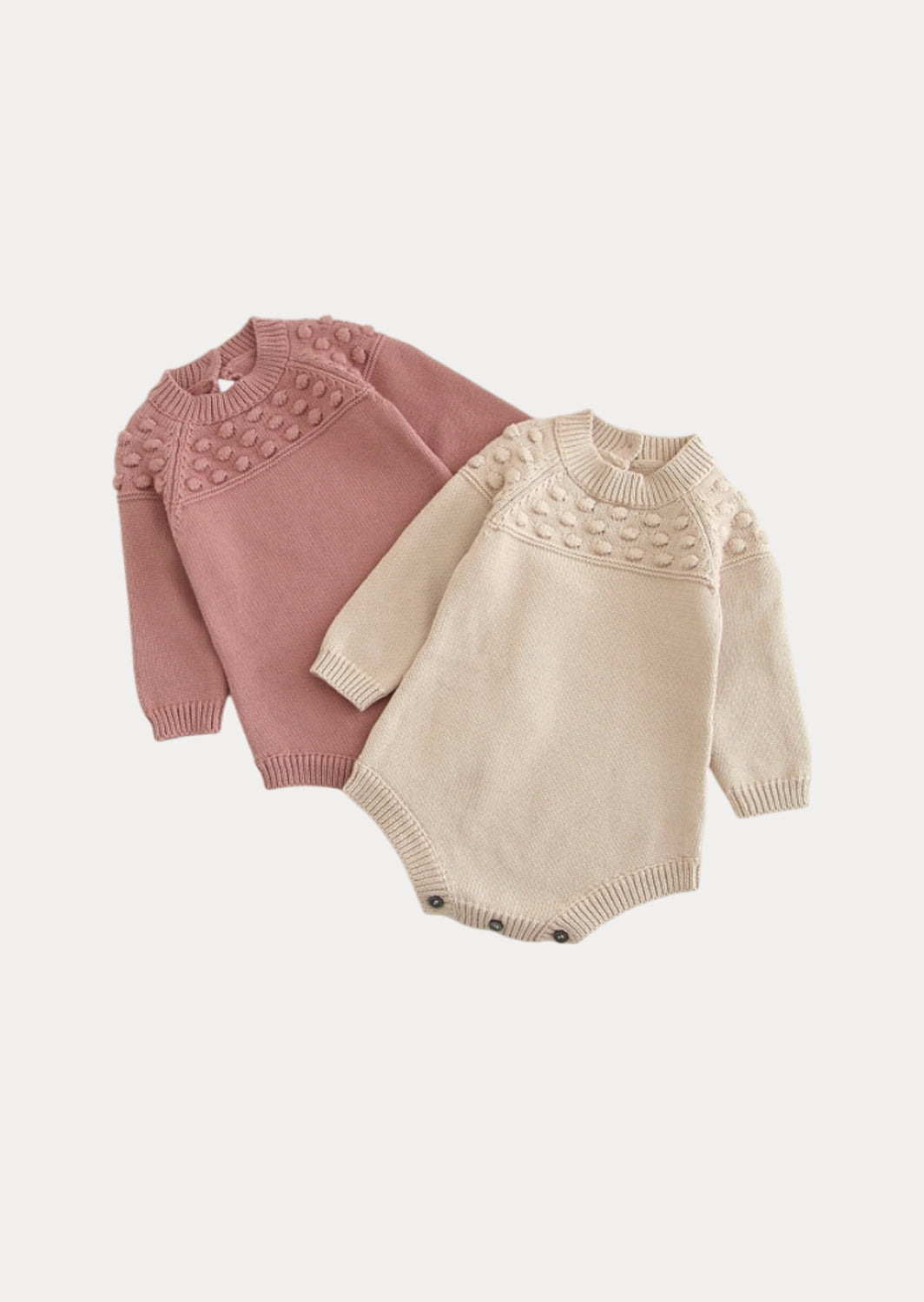 Romy Knit Romper in Beige