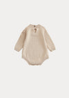 Romy Baby Girl Knit Romper in Beige