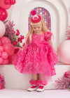Rosabella Radiance Hot Pink Sequin Party Dress