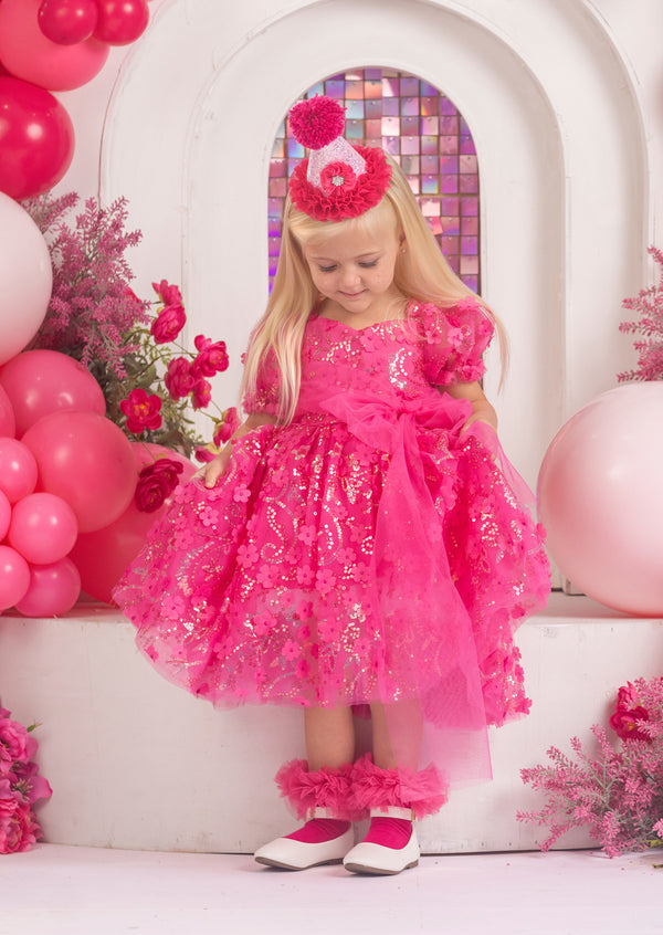 Rosabella Radiance Hot Pink Sequin Party Dress