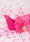 Rosabella Radiance Hot Pink Pom Pom Ruffle Socks