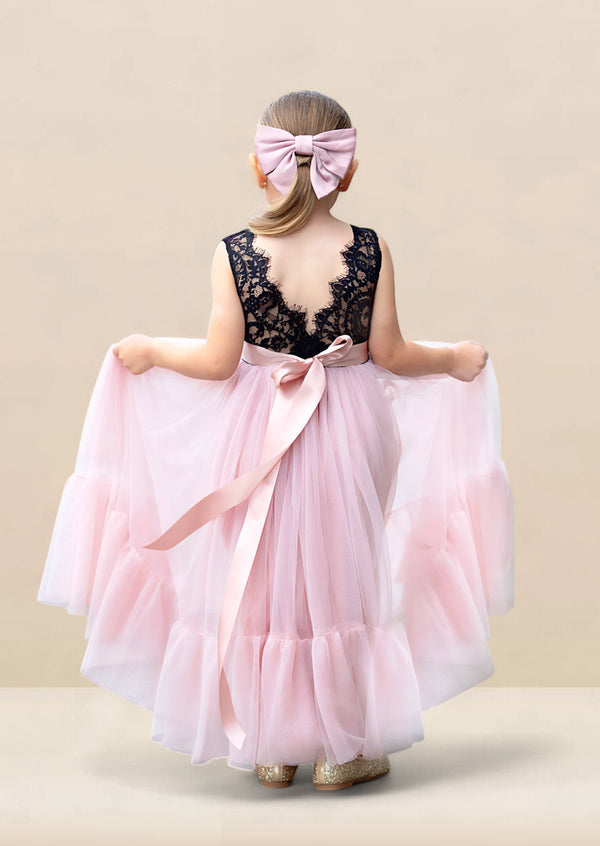 Rose gold flower girl dresses
