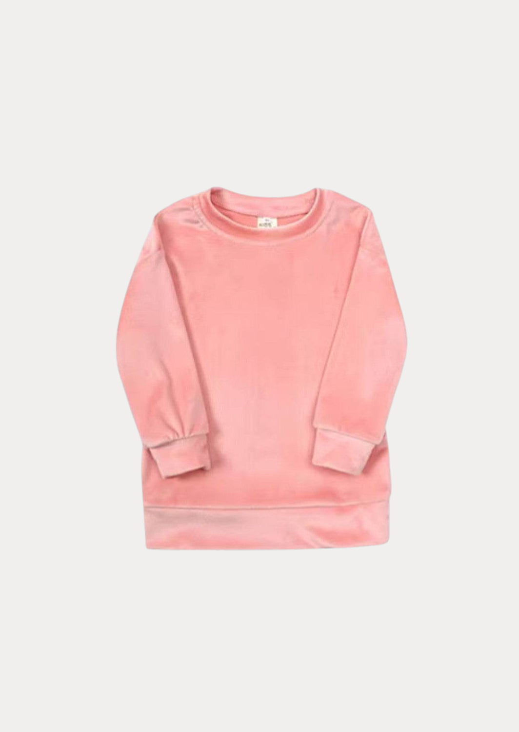 Rose Pink Long Sleeve Velour Crewneck