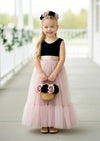 Allison Flower Girl Dress in Rose Gold /Black