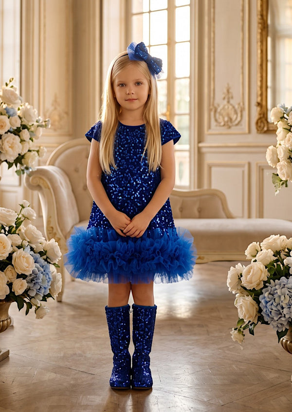 Girls Royal Princess Dolly Darling Sequin Dress | Girl Holiday Dresses