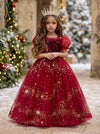 Wish Upon a Star Dress in Red | Girls Sparkling Christmas Dress