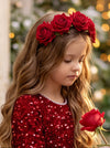 Girls Rose Flower Hair Crown