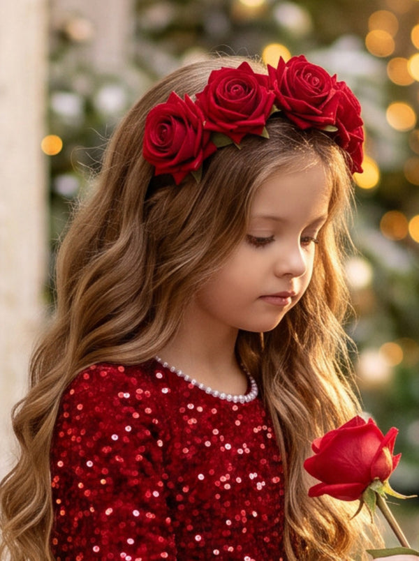 Holly Wishes Rose Hair Wreath