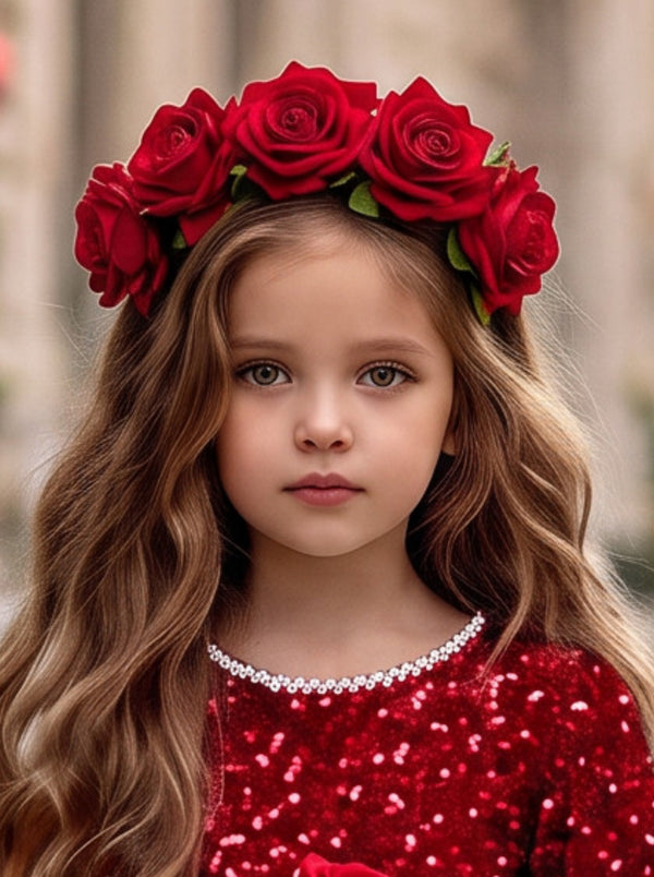Holly Wishes Rose Hair Wreath