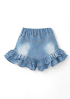 Ruffle Denim Shorts