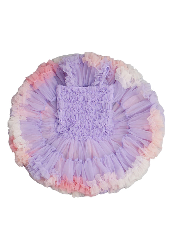 girls rainbow petti dress lavender 