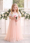 Blush Tulle & Lace Flower girl dress