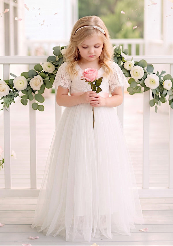 classic white flower girl dress