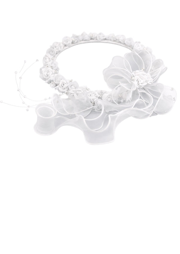 White Flower Girl Communion Hair Accessory
