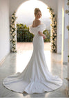 Ruffled Off‑Shoulder Mermaid Bridal Gown | Elegant Wedding Dress White