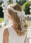 Ecru Ivory Ruffles Flower Girl Communion Hair Accessory