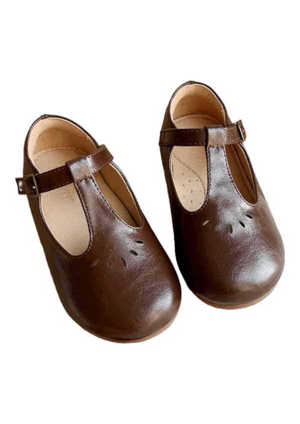 Eleanor T-Strap Flats Hunter Coffee